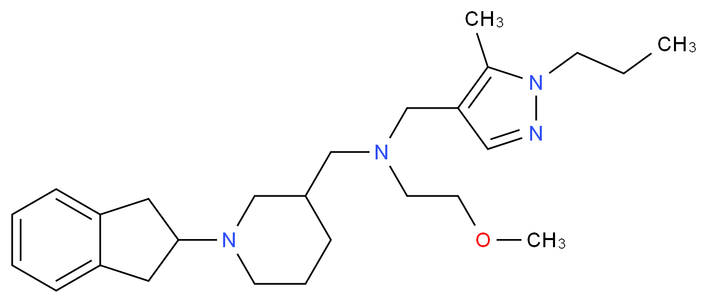 N-{[1-(2,3-dihydro-1H-inden-2-yl)-3-piperidinyl]methyl}-2-methoxy-N-[(5-methyl-1-propyl-1H-pyrazol-4-yl)methyl]ethanamine_分子结构_CAS_)