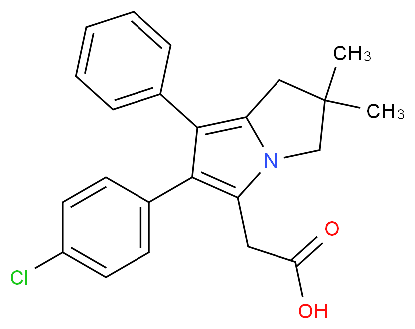 2-[6-(4-chlorophenyl)-2,2-dimethyl-7-phenyl-2,3-dihydro-1H-pyrrolizin-5-yl]acetic acid_分子结构_CAS_156897-06-2