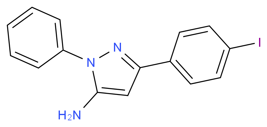 3-(4-iodophenyl)-1-phenyl-1H-pyrazol-5-amine_分子结构_CAS_1017781-34-8