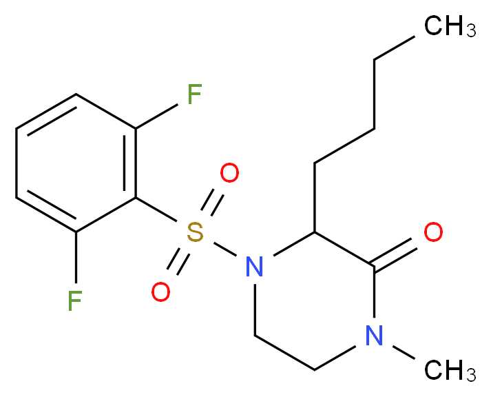 3-butyl-4-[(2,6-difluorophenyl)sulfonyl]-1-methyl-2-piperazinone_分子结构_CAS_)