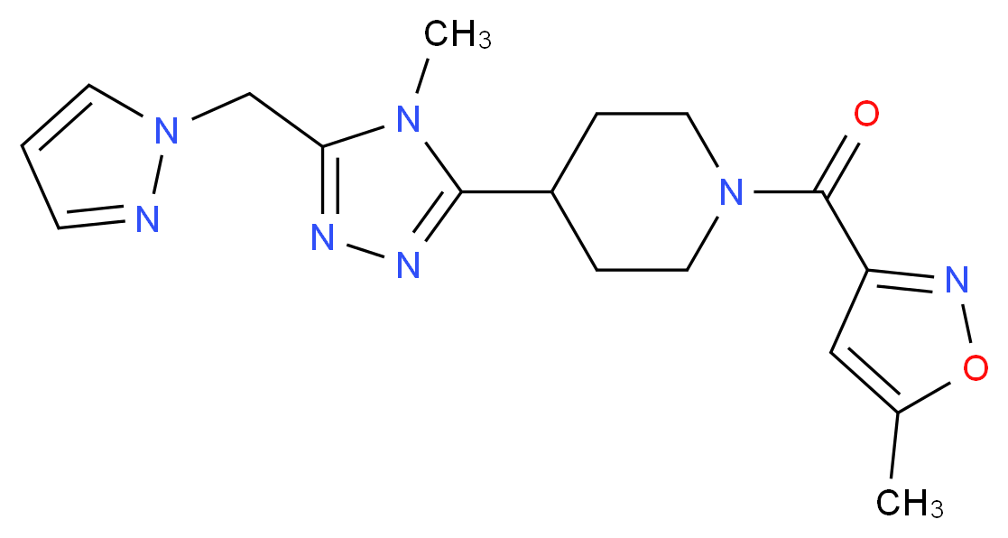 1-[(5-methylisoxazol-3-yl)carbonyl]-4-[4-methyl-5-(1H-pyrazol-1-ylmethyl)-4H-1,2,4-triazol-3-yl]piperidine_分子结构_CAS_)