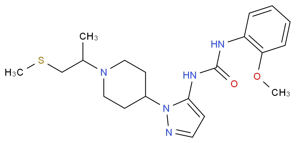 N-(2-methoxyphenyl)-N'-(1-{1-[1-methyl-2-(methylthio)ethyl]-4-piperidinyl}-1H-pyrazol-5-yl)urea_分子结构_CAS_)