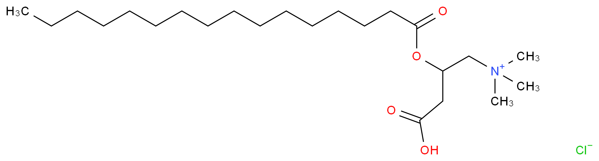 [3-carboxy-2-(hexadecanoyloxy)propyl]trimethylazanium chloride_分子结构_CAS_6865-14-1