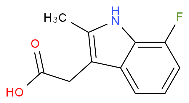 2-(7-fluoro-2-methyl-1H-indol-3-yl)acetic acid_分子结构_CAS_383131-67-7