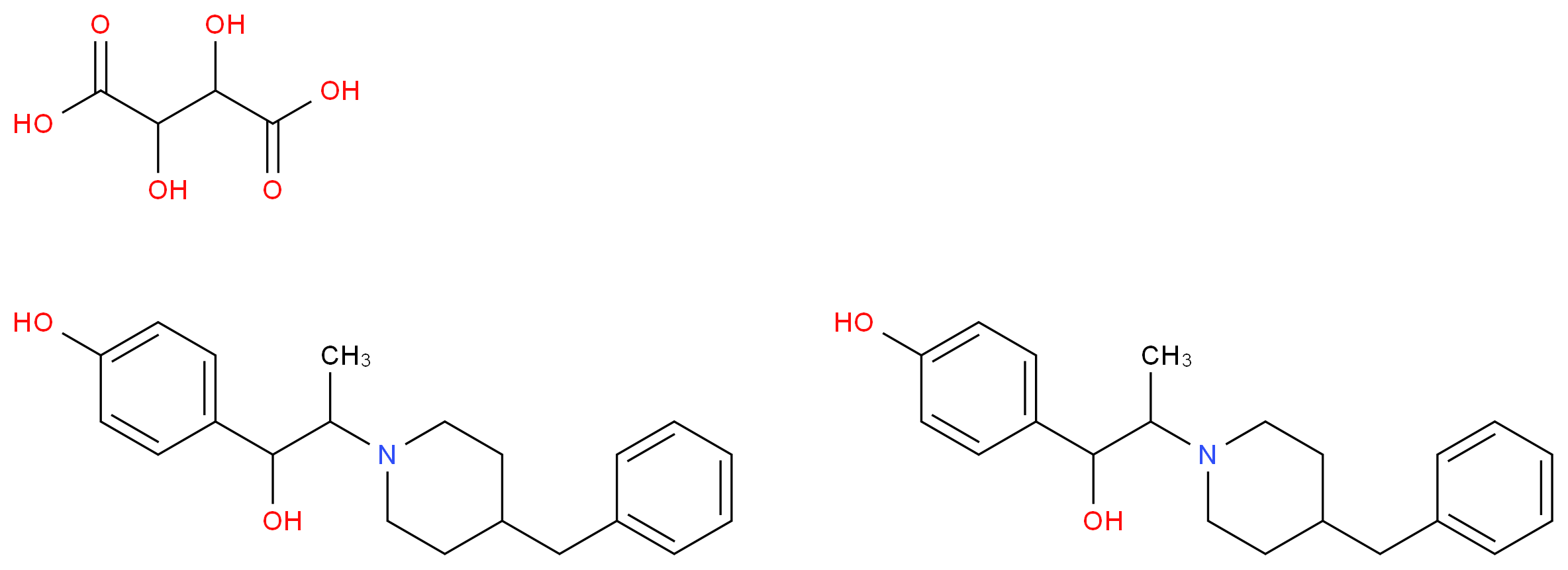 Ifenprodil (+)-tartrate salt_分子结构_CAS_23210-58-4)