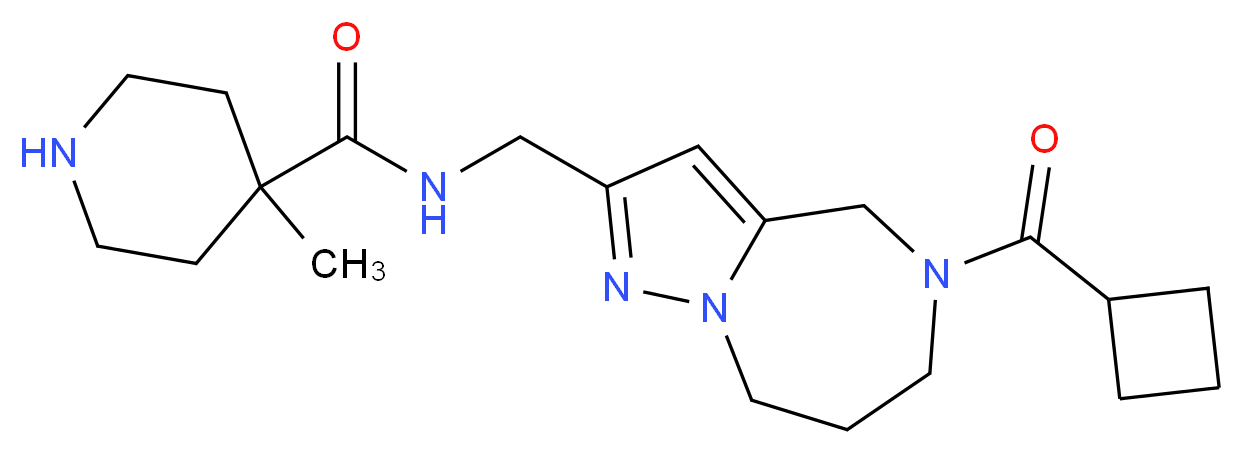 N-{[5-(cyclobutylcarbonyl)-5,6,7,8-tetrahydro-4H-pyrazolo[1,5-a][1,4]diazepin-2-yl]methyl}-4-methylpiperidine-4-carboxamide_分子结构_CAS_)