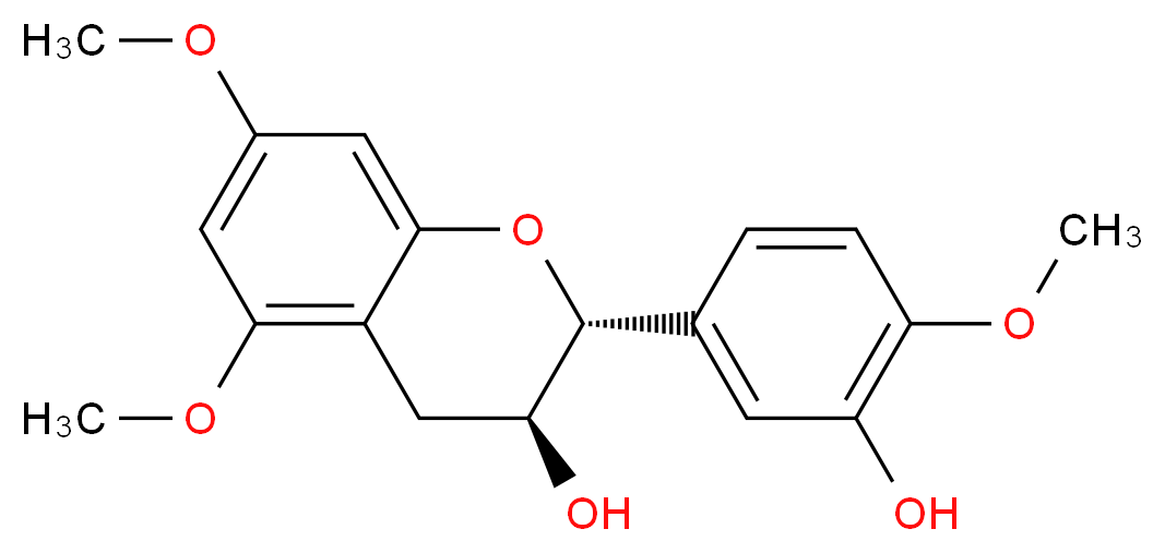 (2R,3S)-2-(3-hydroxy-4-methoxyphenyl)-5,7-dimethoxy-3,4-dihydro-2H-1-benzopyran-3-ol_分子结构_CAS_105330-59-4