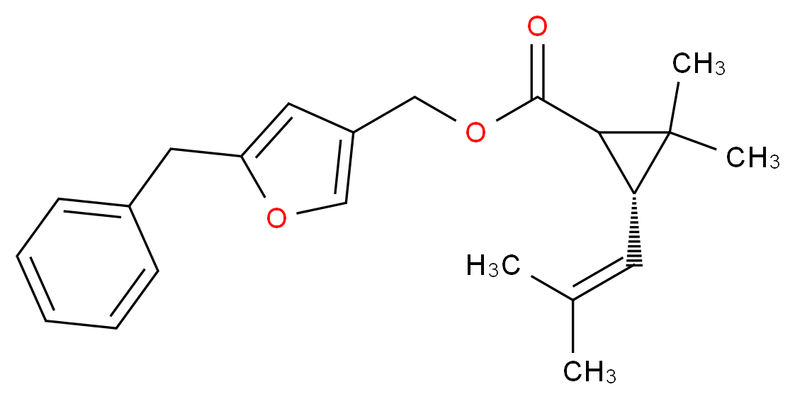 (5-benzylfuran-3-yl)methyl (3R)-2,2-dimethyl-3-(2-methylprop-1-en-1-yl)cyclopropane-1-carboxylate_分子结构_CAS_10453-86-8