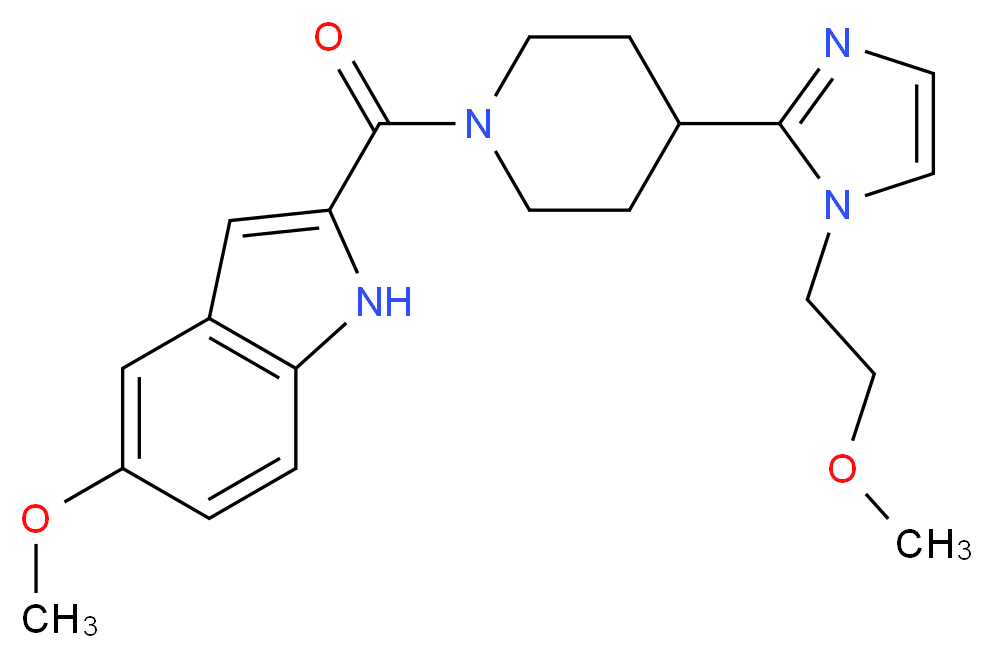 5-methoxy-2-({4-[1-(2-methoxyethyl)-1H-imidazol-2-yl]piperidin-1-yl}carbonyl)-1H-indole_分子结构_CAS_)