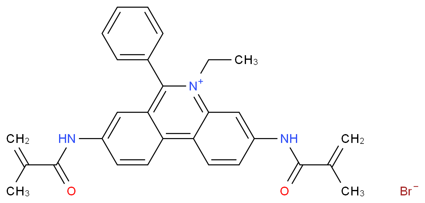 5-ethyl-3,8-bis(2-methylprop-2-enamido)-6-phenylphenanthridin-5-ium bromide_分子结构_CAS_206444-57-7