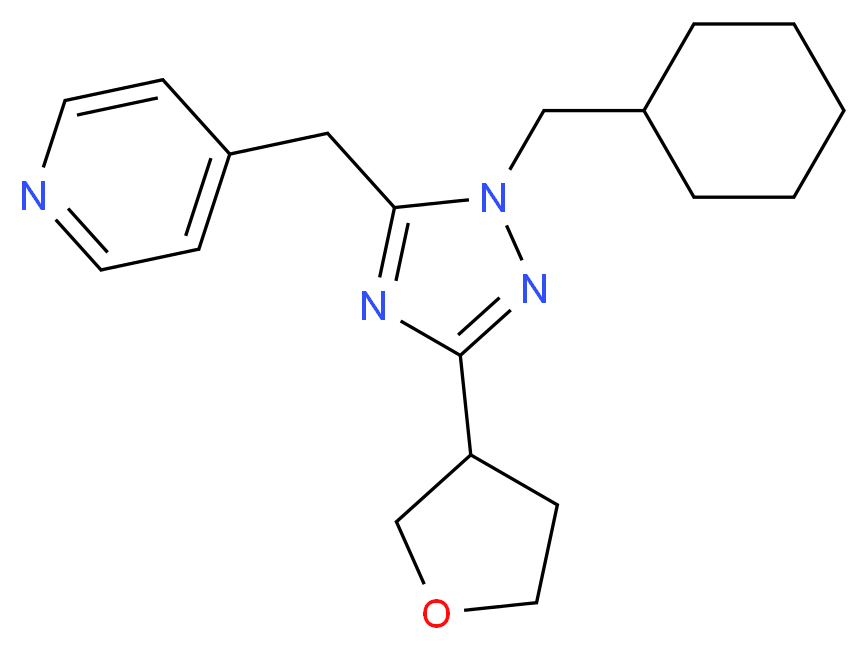 4-{[1-(cyclohexylmethyl)-3-(tetrahydrofuran-3-yl)-1H-1,2,4-triazol-5-yl]methyl}pyridine_分子结构_CAS_)