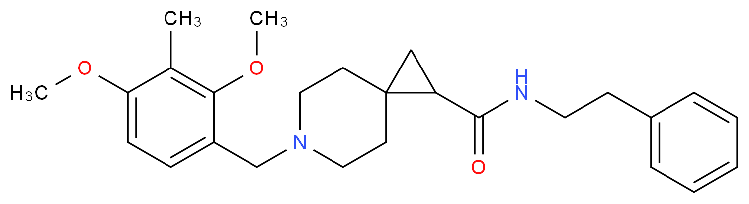 6-(2,4-dimethoxy-3-methylbenzyl)-N-(2-phenylethyl)-6-azaspiro[2.5]octane-1-carboxamide_分子结构_CAS_)