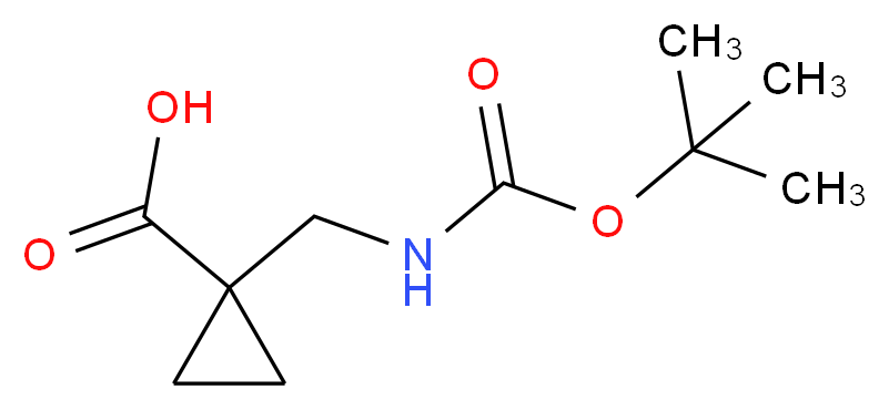 1-({[(tert-butoxy)carbonyl]amino}methyl)cyclopropane-1-carboxylic acid_分子结构_CAS_204376-48-7