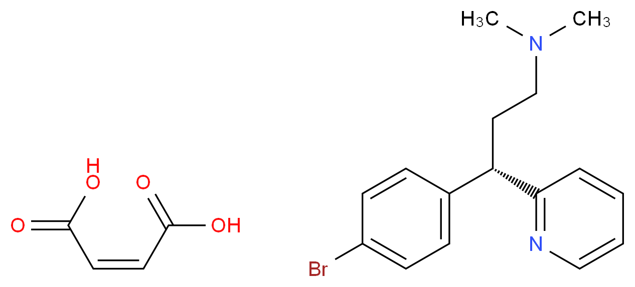 (2Z)-but-2-enedioic acid; [(3S)-3-(4-bromophenyl)-3-(pyridin-2-yl)propyl]dimethylamine_分子结构_CAS_86-22-6