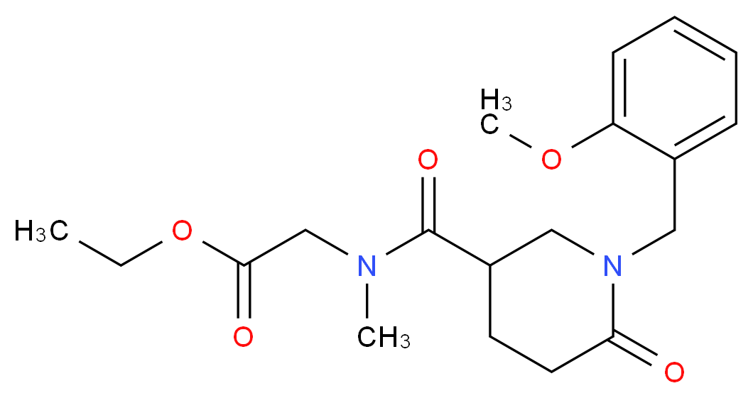 ethyl N-{[1-(2-methoxybenzyl)-6-oxo-3-piperidinyl]carbonyl}-N-methylglycinate_分子结构_CAS_)