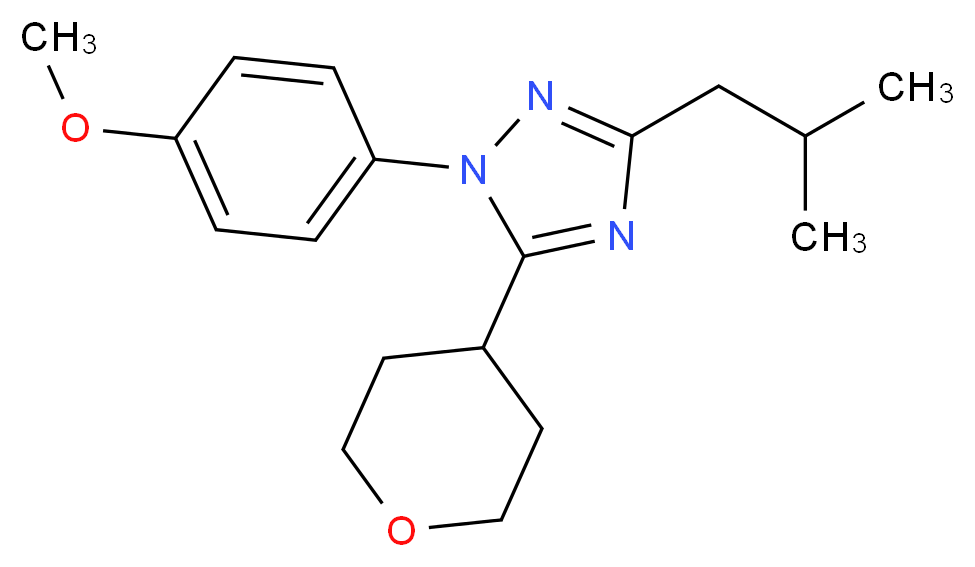 3-isobutyl-1-(4-methoxyphenyl)-5-(tetrahydro-2H-pyran-4-yl)-1H-1,2,4-triazole_分子结构_CAS_)