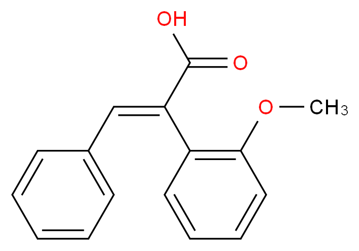 (2E)-2-(2-methoxyphenyl)-3-phenylprop-2-enoic acid_分子结构_CAS_1657-65-4