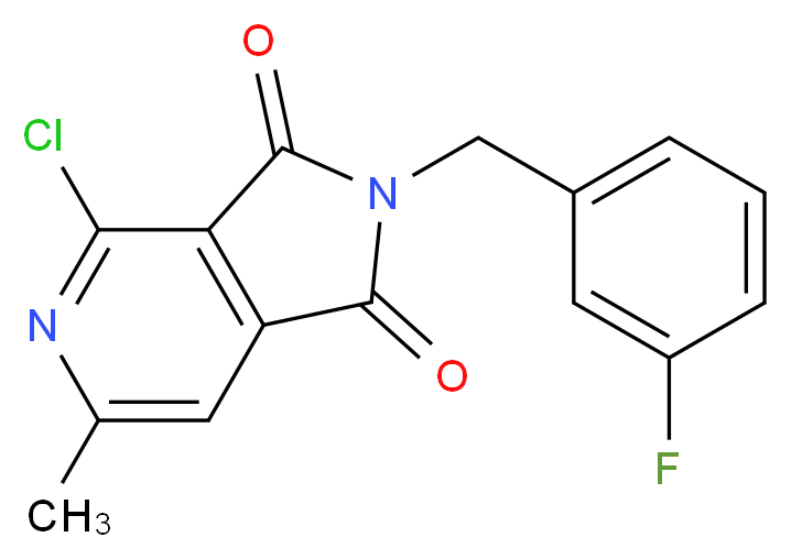 4-Chloro-2-(3-fluorobenzyl)-6-methyl-1H-pyrrolo[3,4-c]pyridine-1,3(2H)-dione_分子结构_CAS_680216-24-4)