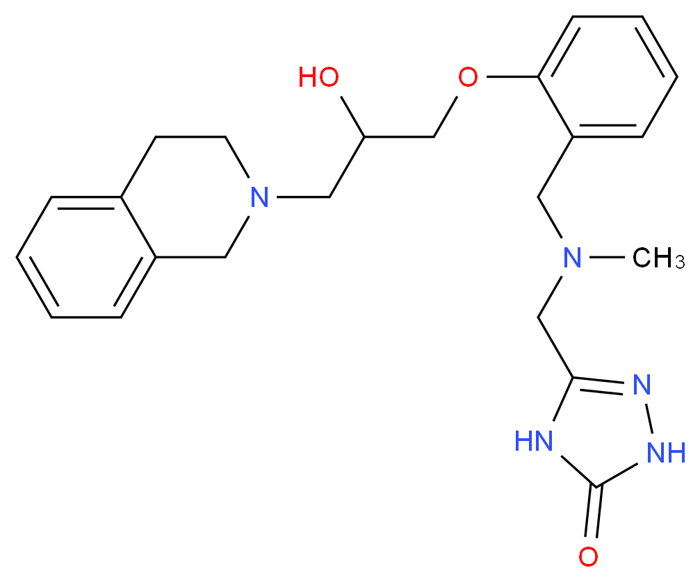 5-{[{2-[3-(3,4-dihydro-2(1H)-isoquinolinyl)-2-hydroxypropoxy]benzyl}(methyl)amino]methyl}-2,4-dihydro-3H-1,2,4-triazol-3-one_分子结构_CAS_)