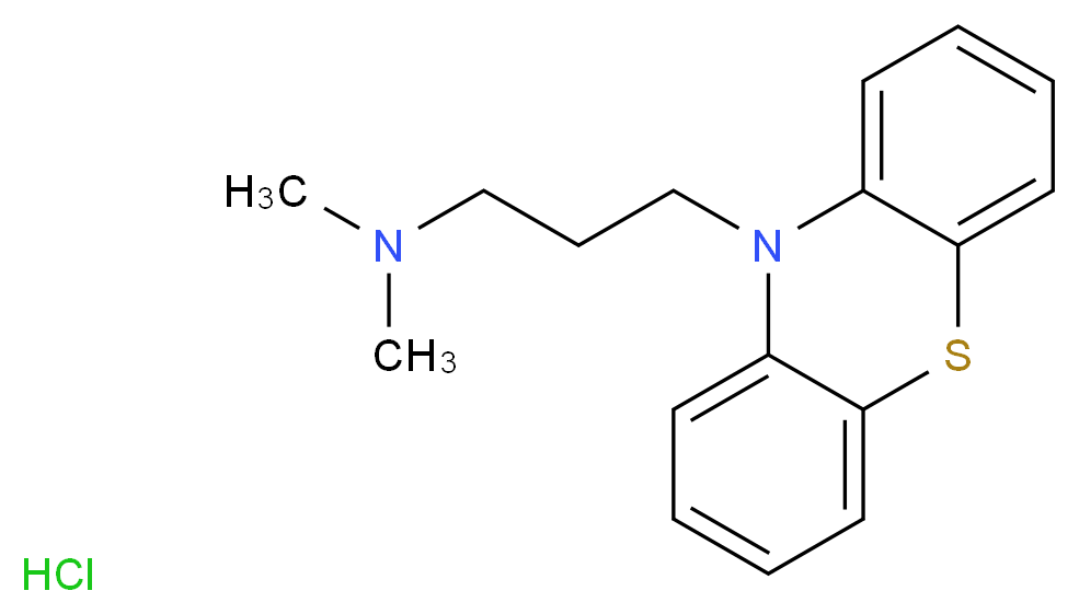 N,N-Dimethyl-3-(10H-phenothiazin-10-yl)propan-1-amine hydrochloride_分子结构_CAS_53-60-1)