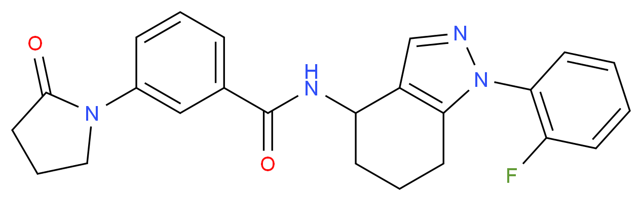 N-[1-(2-fluorophenyl)-4,5,6,7-tetrahydro-1H-indazol-4-yl]-3-(2-oxo-1-pyrrolidinyl)benzamide_分子结构_CAS_)