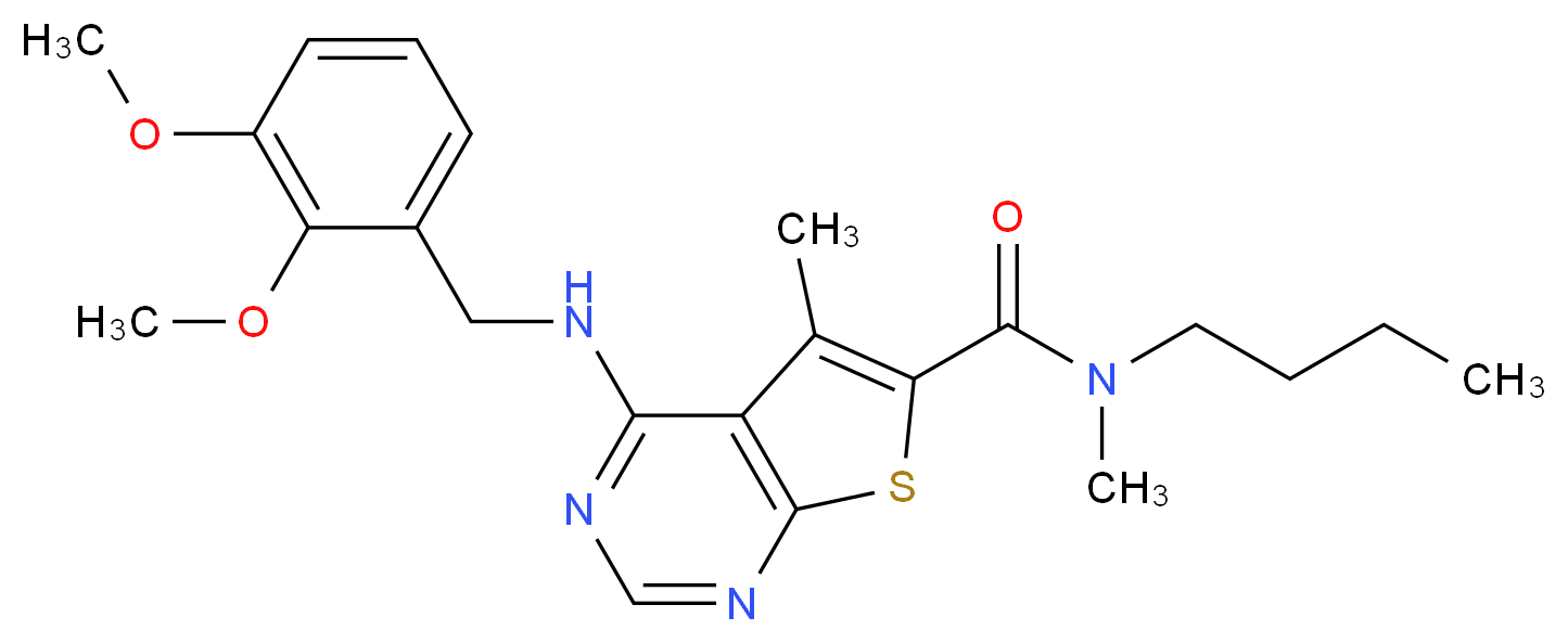 N-butyl-4-[(2,3-dimethoxybenzyl)amino]-N,5-dimethylthieno[2,3-d]pyrimidine-6-carboxamide_分子结构_CAS_)