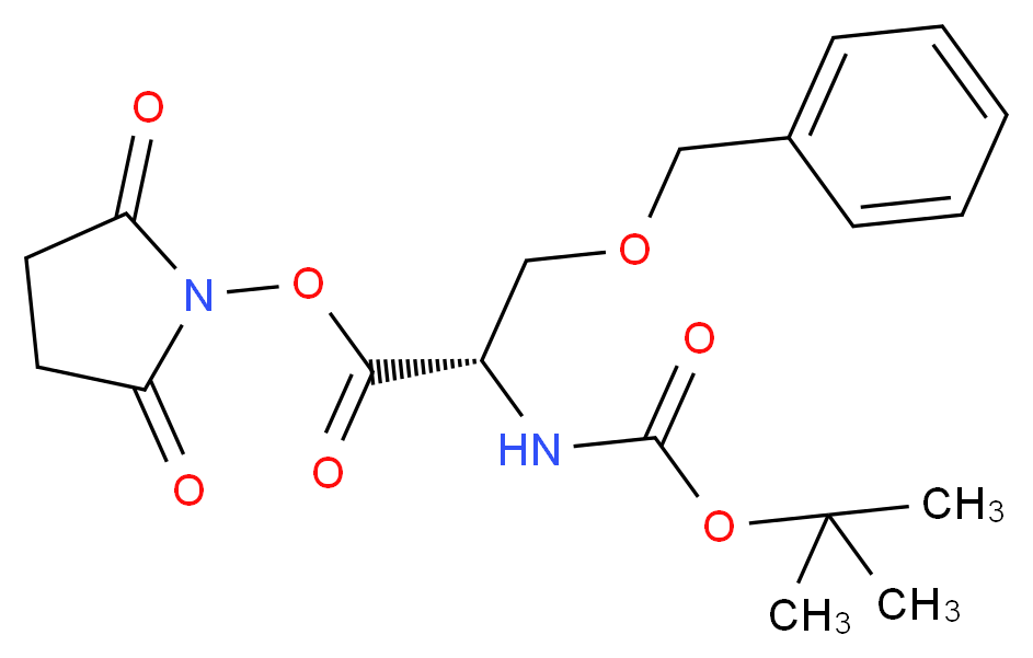 2,5-dioxopyrrolidin-1-yl (2S)-3-(benzyloxy)-2-{[(tert-butoxy)carbonyl]amino}propanoate_分子结构_CAS_13650-73-2