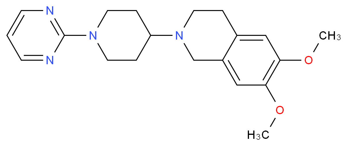 6,7-dimethoxy-2-(1-pyrimidin-2-ylpiperidin-4-yl)-1,2,3,4-tetrahydroisoquinoline_分子结构_CAS_)