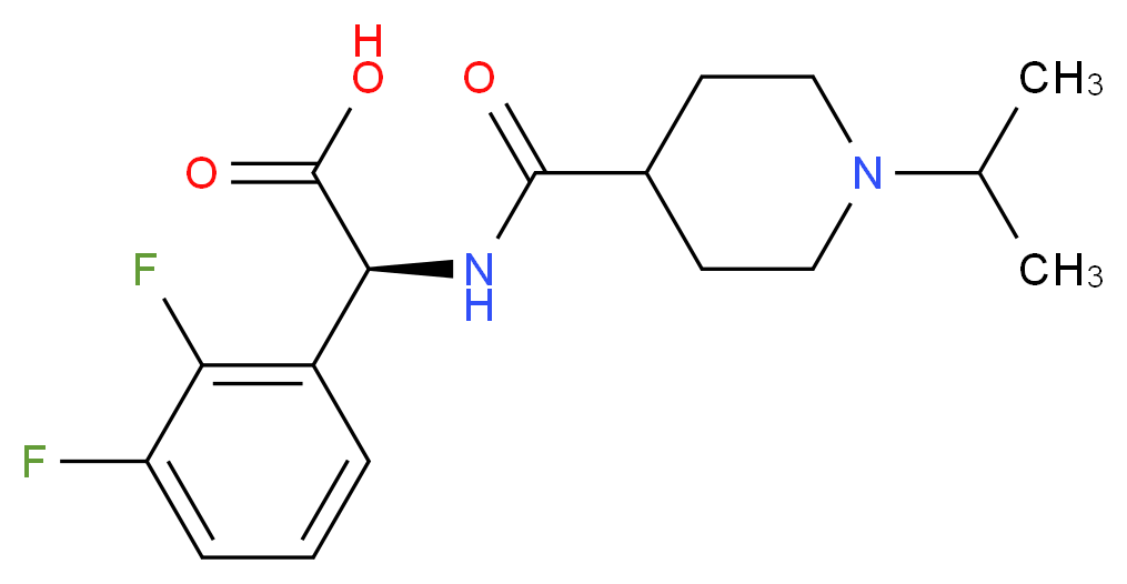 (2S)-(2,3-difluorophenyl){[(1-isopropyl-4-piperidinyl)carbonyl]amino}acetic acid_分子结构_CAS_)