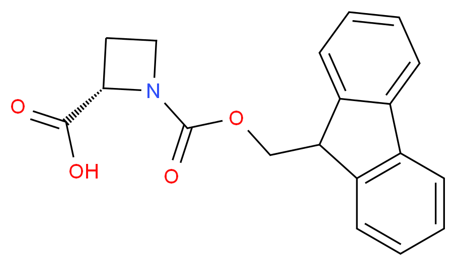 (2S)-1-{[(9H-fluoren-9-yl)methoxy]carbonyl}azetidine-2-carboxylic acid_分子结构_CAS_136552-06-2