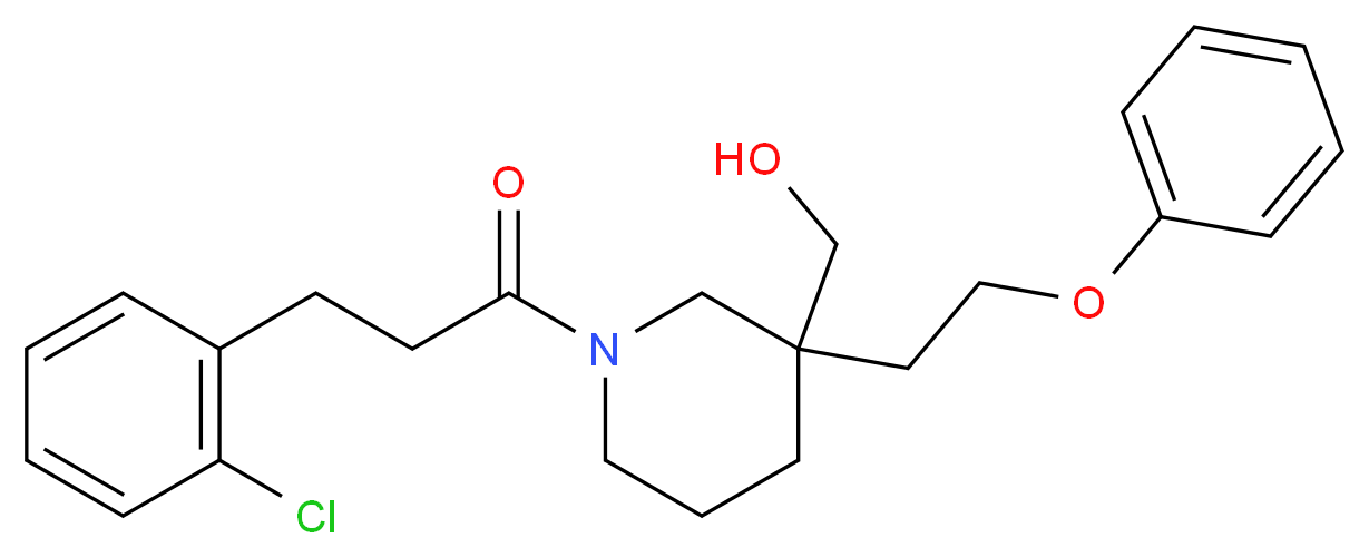 [1-[3-(2-chlorophenyl)propanoyl]-3-(2-phenoxyethyl)-3-piperidinyl]methanol_分子结构_CAS_)