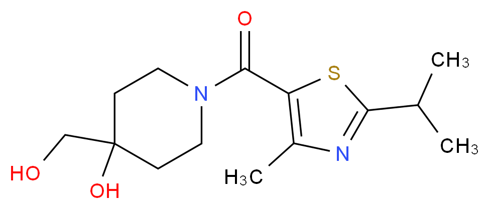 4-(hydroxymethyl)-1-[(2-isopropyl-4-methyl-1,3-thiazol-5-yl)carbonyl]piperidin-4-ol_分子结构_CAS_)