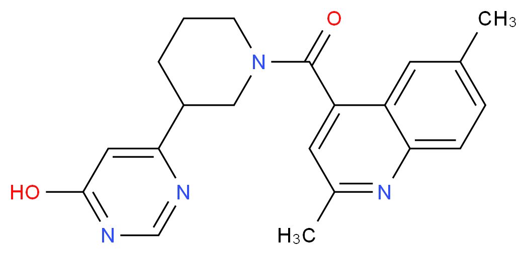 6-{1-[(2,6-dimethyl-4-quinolinyl)carbonyl]-3-piperidinyl}-4-pyrimidinol_分子结构_CAS_)