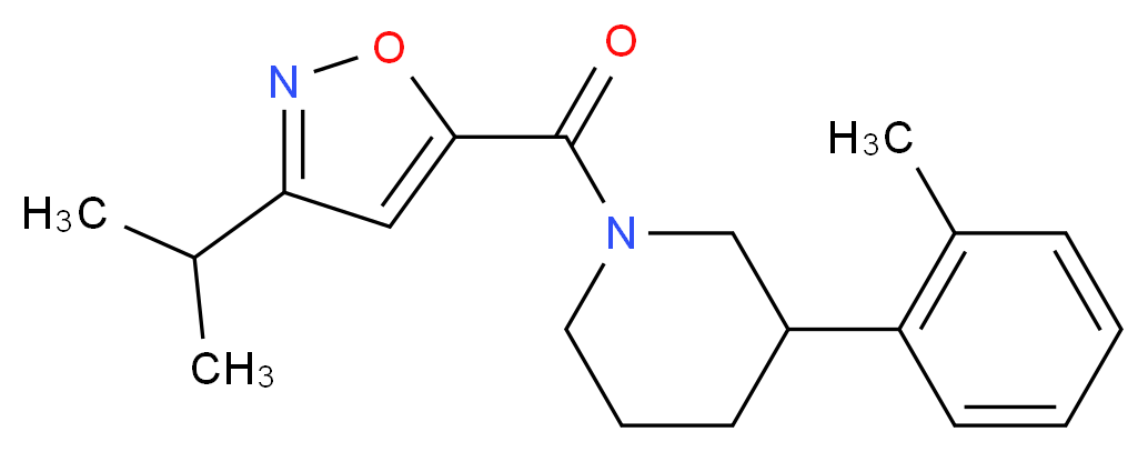 1-[(3-isopropyl-5-isoxazolyl)carbonyl]-3-(2-methylphenyl)piperidine_分子结构_CAS_)