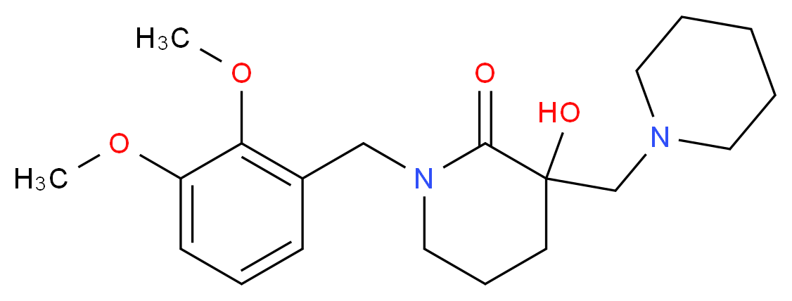 1-(2,3-dimethoxybenzyl)-3-hydroxy-3-(piperidin-1-ylmethyl)piperidin-2-one_分子结构_CAS_)
