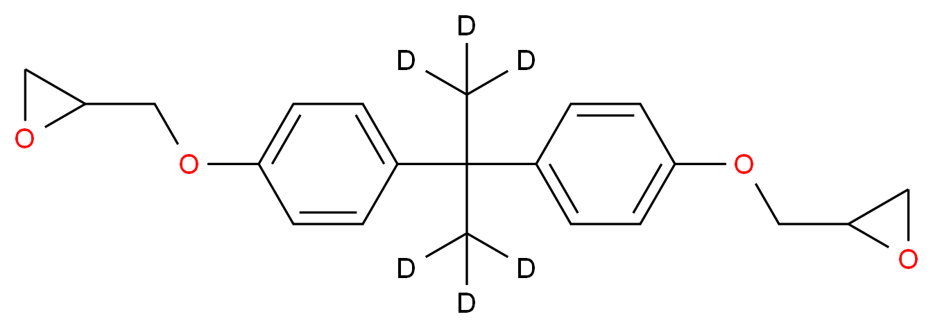 2-(4-{2-[4-(oxiran-2-ylmethoxy)phenyl](<sup>2</sup>H<sub>6</sub>)propan-2-yl}phenoxymethyl)oxirane_分子结构_CAS_1346600-09-6