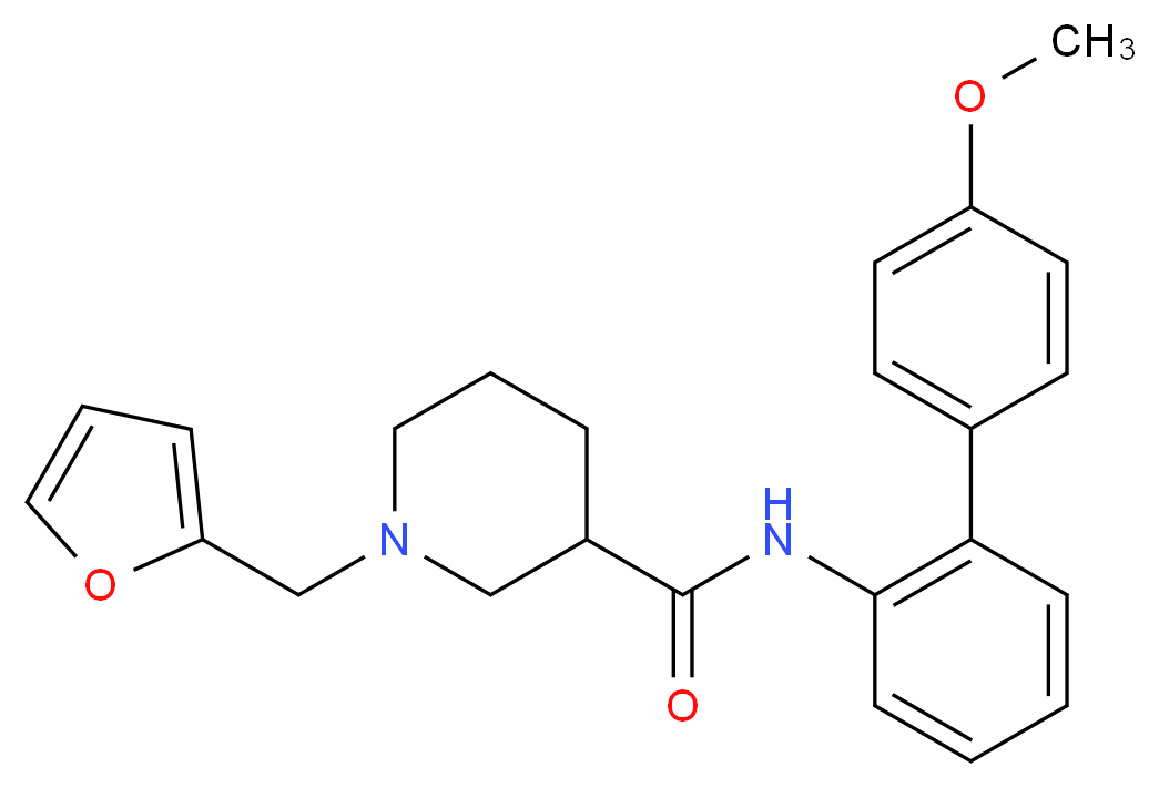 1-(2-furylmethyl)-N-(4'-methoxy-2-biphenylyl)-3-piperidinecarboxamide_分子结构_CAS_)