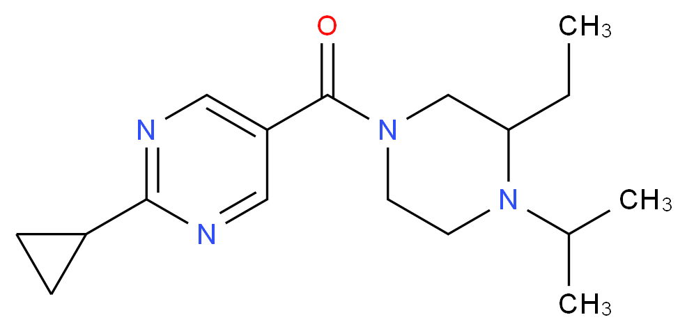 2-cyclopropyl-5-[(3-ethyl-4-isopropyl-1-piperazinyl)carbonyl]pyrimidine_分子结构_CAS_)