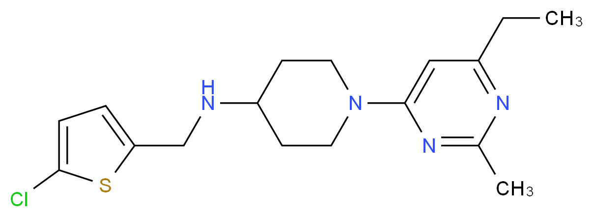 N-[(5-chloro-2-thienyl)methyl]-1-(6-ethyl-2-methylpyrimidin-4-yl)piperidin-4-amine_分子结构_CAS_)