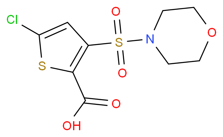 5-Chloro-3-(morpholin-4-ylsulfonyl)thiophene-2-carboxylic acid_分子结构_CAS_)