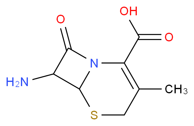 7-Amino-3-methyl-8-oxo-5-thia-1-aza-bicyclo[4.2.0]oct-2-ene-2-carboxylic acid_分子结构_CAS_)