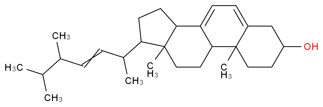 14-(5,6-dimethylhept-3-en-2-yl)-2,15-dimethyltetracyclo[8.7.0.0^{2,7}.0^{11,15}]heptadeca-7,9-dien-5-ol_分子结构_CAS_57-87-4