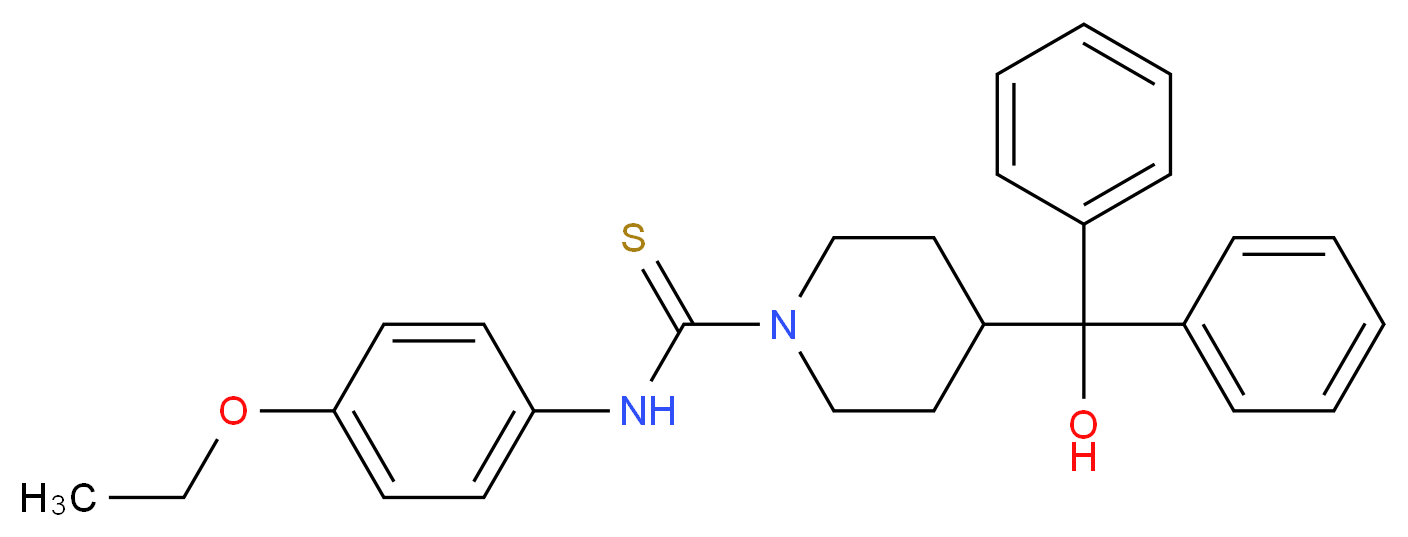 N-(4-ethoxyphenyl)-4-(hydroxydiphenylmethyl)piperidine-1-carbothioamide_分子结构_CAS_443292-81-7