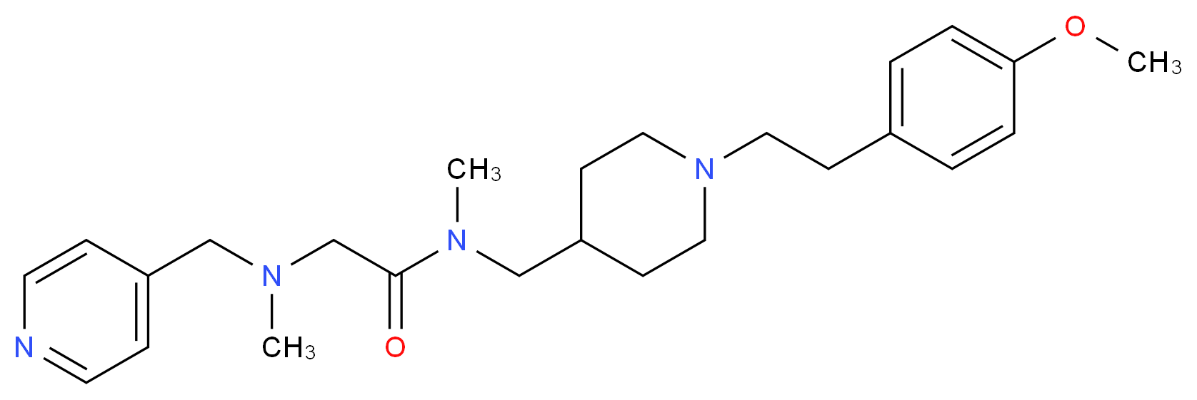 N~1~-({1-[2-(4-methoxyphenyl)ethyl]-4-piperidinyl}methyl)-N~1~,N~2~-dimethyl-N~2~-(4-pyridinylmethyl)glycinamide_分子结构_CAS_)