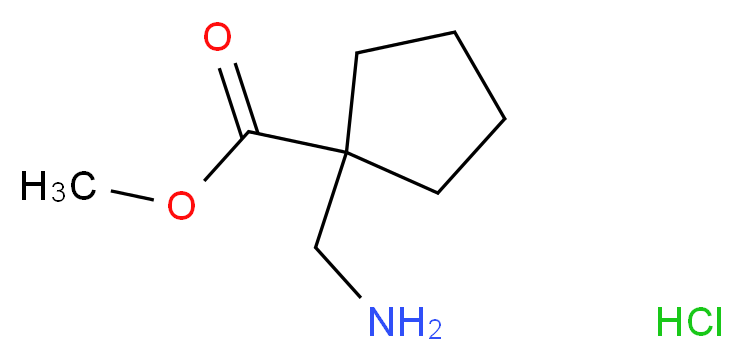 methyl 1-(aminomethyl)cyclopentane-1-carboxylate hydrochloride_分子结构_CAS_1171925-49-7