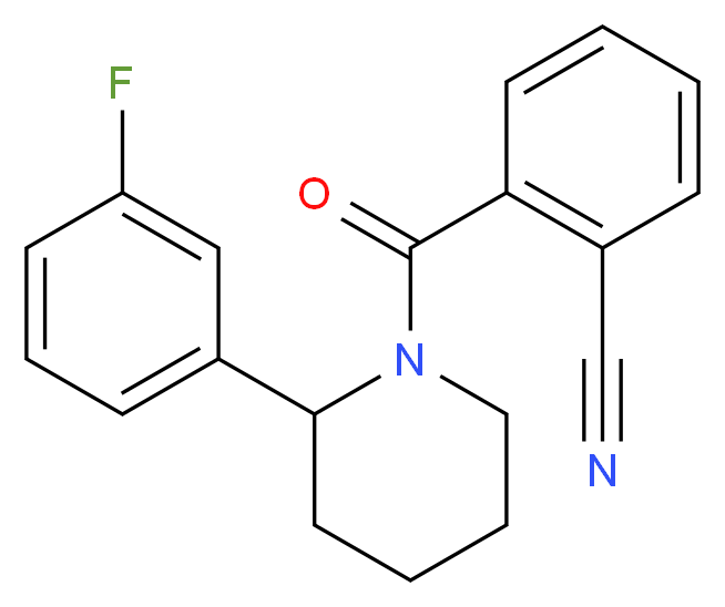 2-{[2-(3-fluorophenyl)-1-piperidinyl]carbonyl}benzonitrile_分子结构_CAS_)