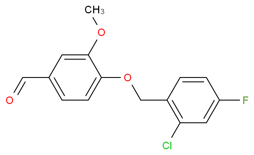 4-[(2-chloro-4-fluorophenyl)methoxy]-3-methoxybenzaldehyde_分子结构_CAS_525570-29-0