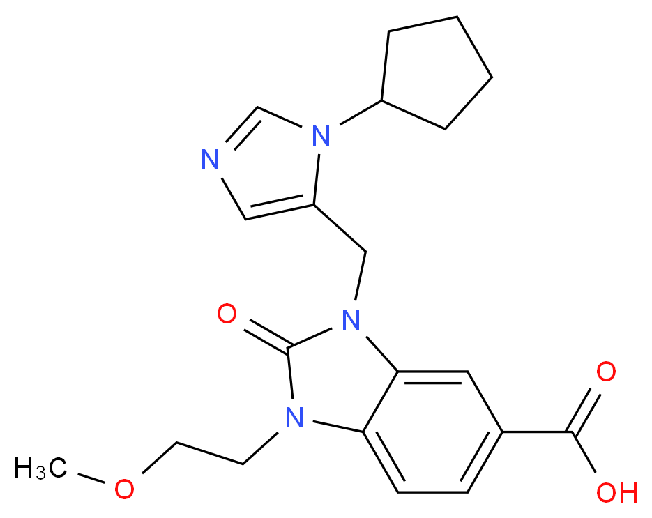 3-[(1-cyclopentyl-1H-imidazol-5-yl)methyl]-1-(2-methoxyethyl)-2-oxo-2,3-dihydro-1H-benzimidazole-5-carboxylic acid_分子结构_CAS_)