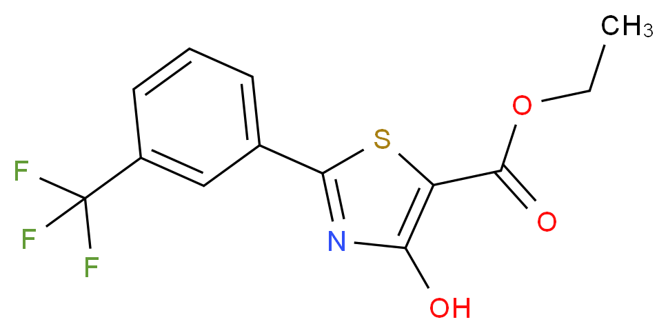 ethyl 4-hydroxy-2-[3-(trifluoromethyl)phenyl]-1,3-thiazole-5-carboxylate_分子结构_CAS_240800-53-7