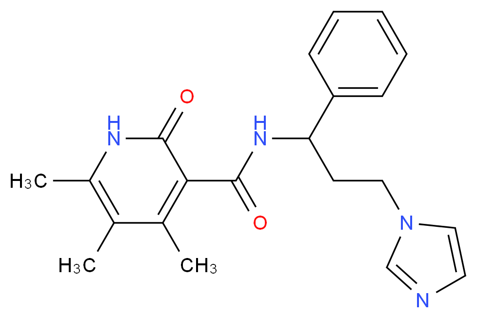 N-[3-(1H-imidazol-1-yl)-1-phenylpropyl]-4,5,6-trimethyl-2-oxo-1,2-dihydropyridine-3-carboxamide_分子结构_CAS_)